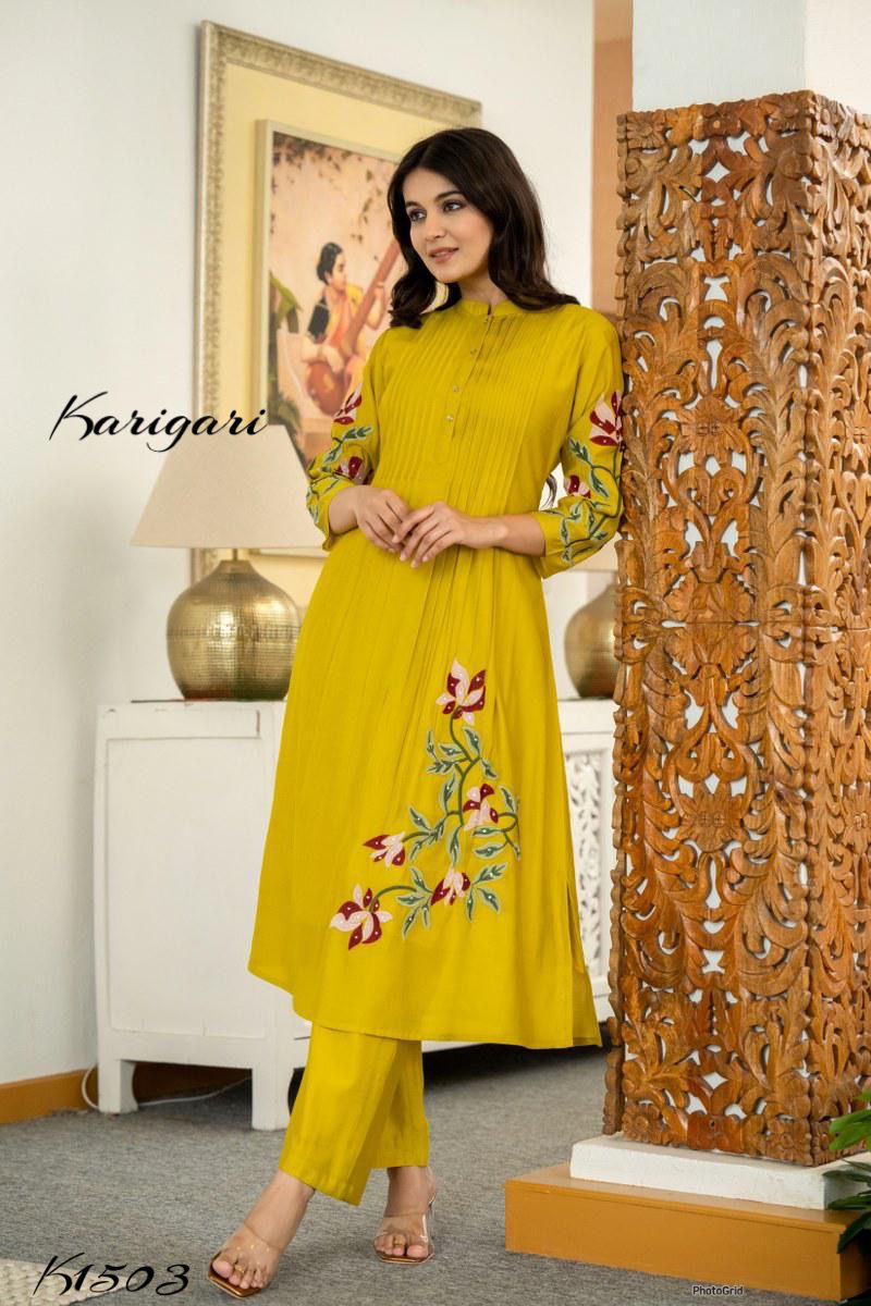 Premium Embroidered Pure Cotton Pleated Kurta Pant Set