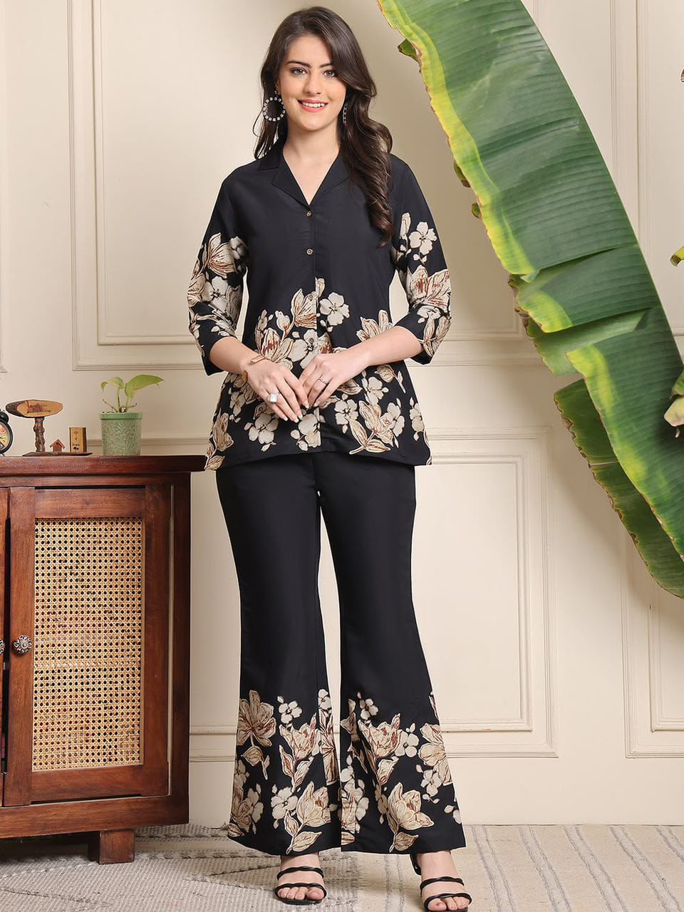 Premium Printed Cotton Bell Bottom Co-Ord Set