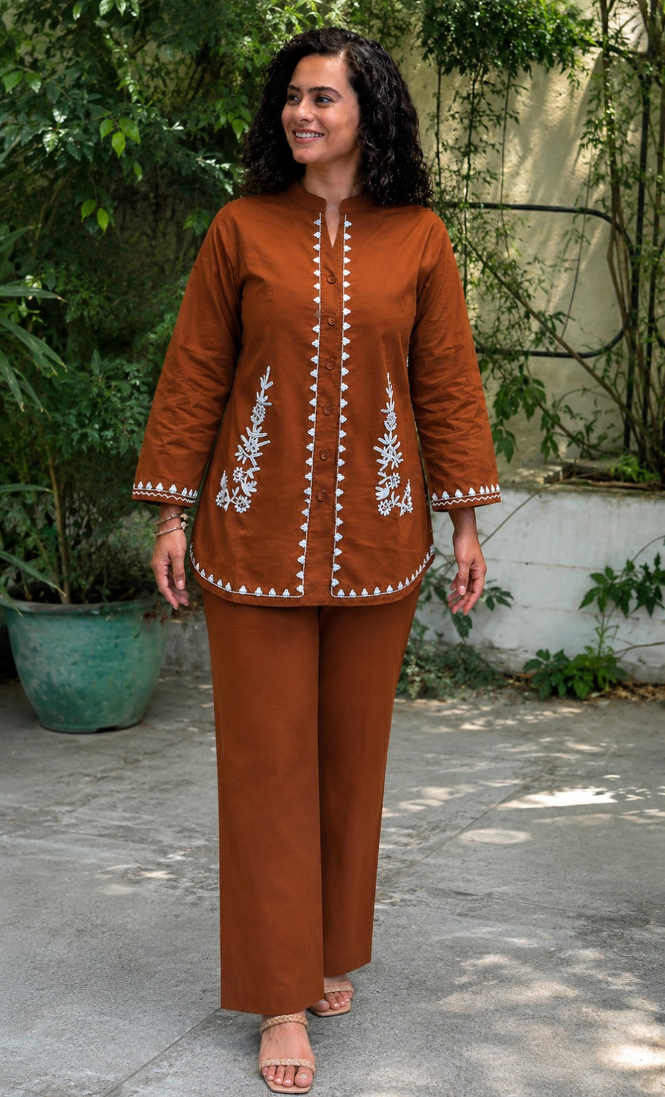 Premium Embroidered Cotton Flex Co-Ord Set