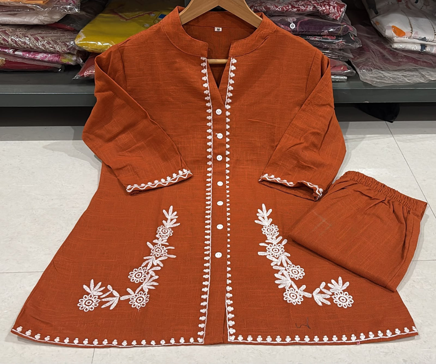 Premium Embroidered Cotton Flex Co-Ord Set