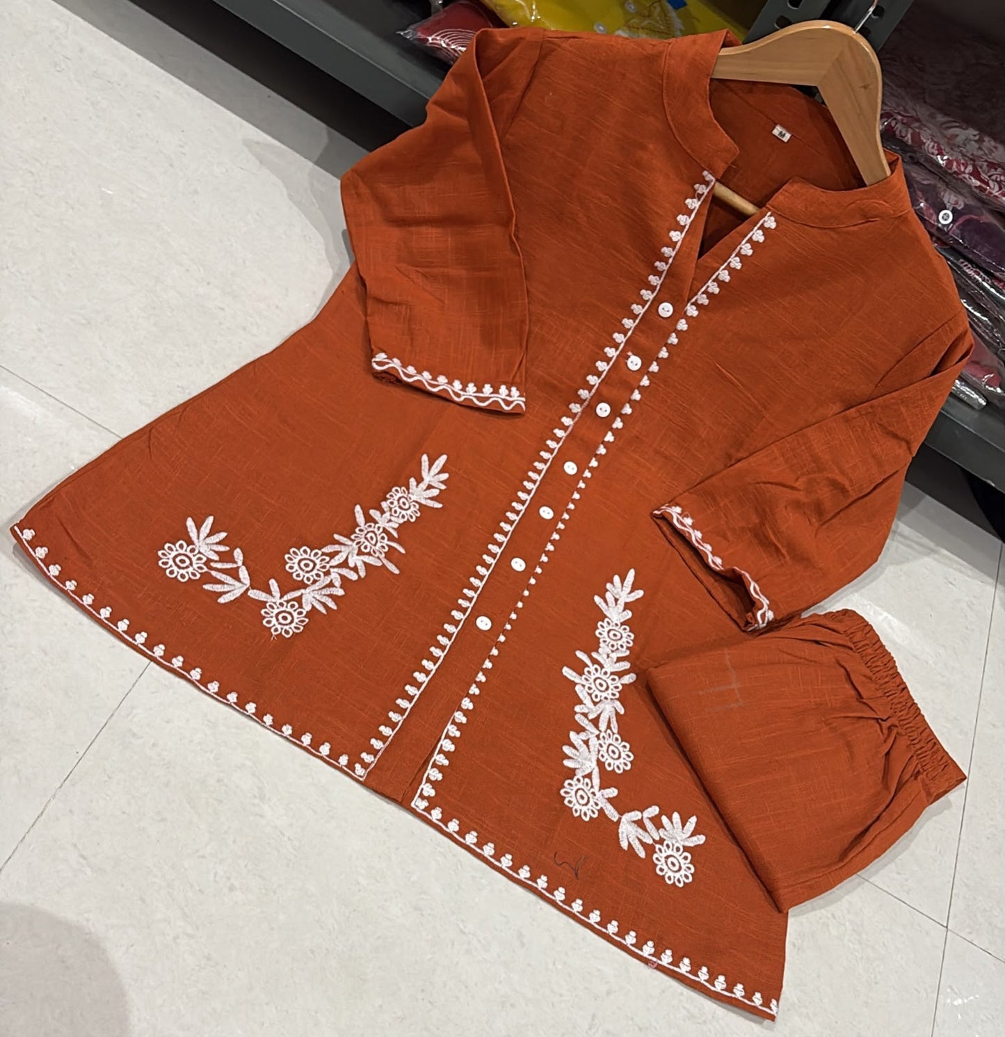 Premium Embroidered Cotton Flex Co-Ord Set