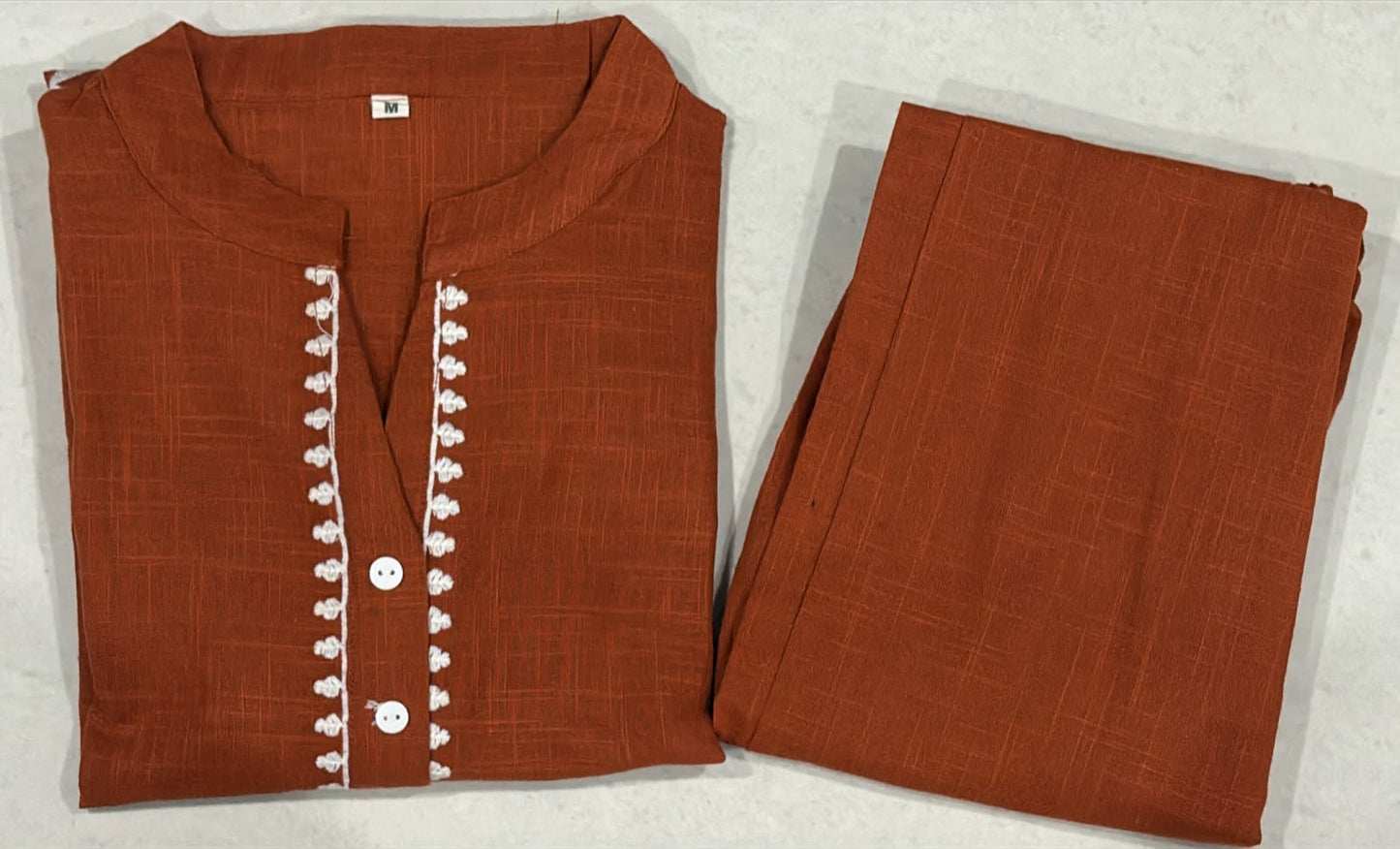 Premium Embroidered Cotton Flex Co-Ord Set
