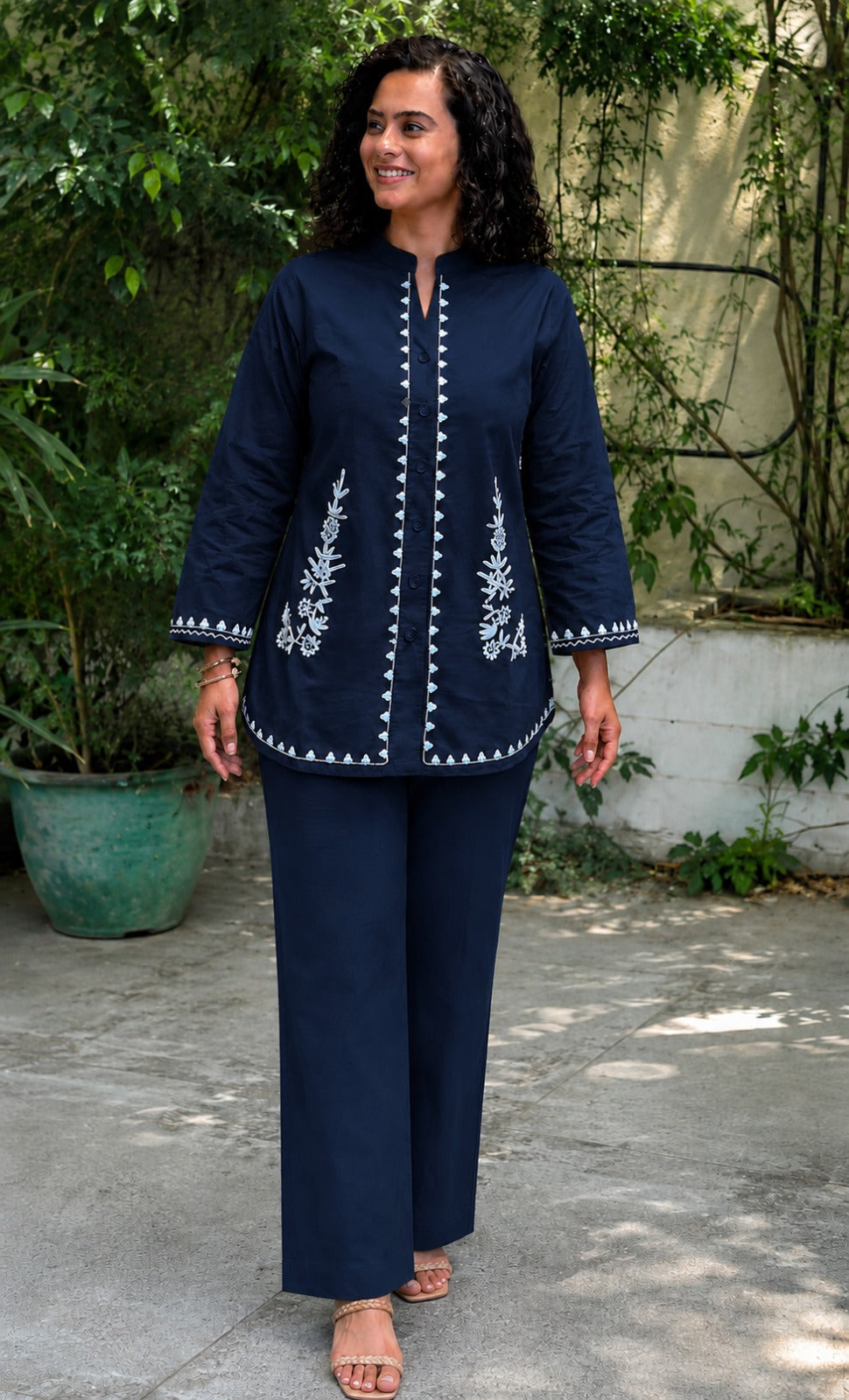 Premium Embroidered Cotton Flex Co-Ord Set