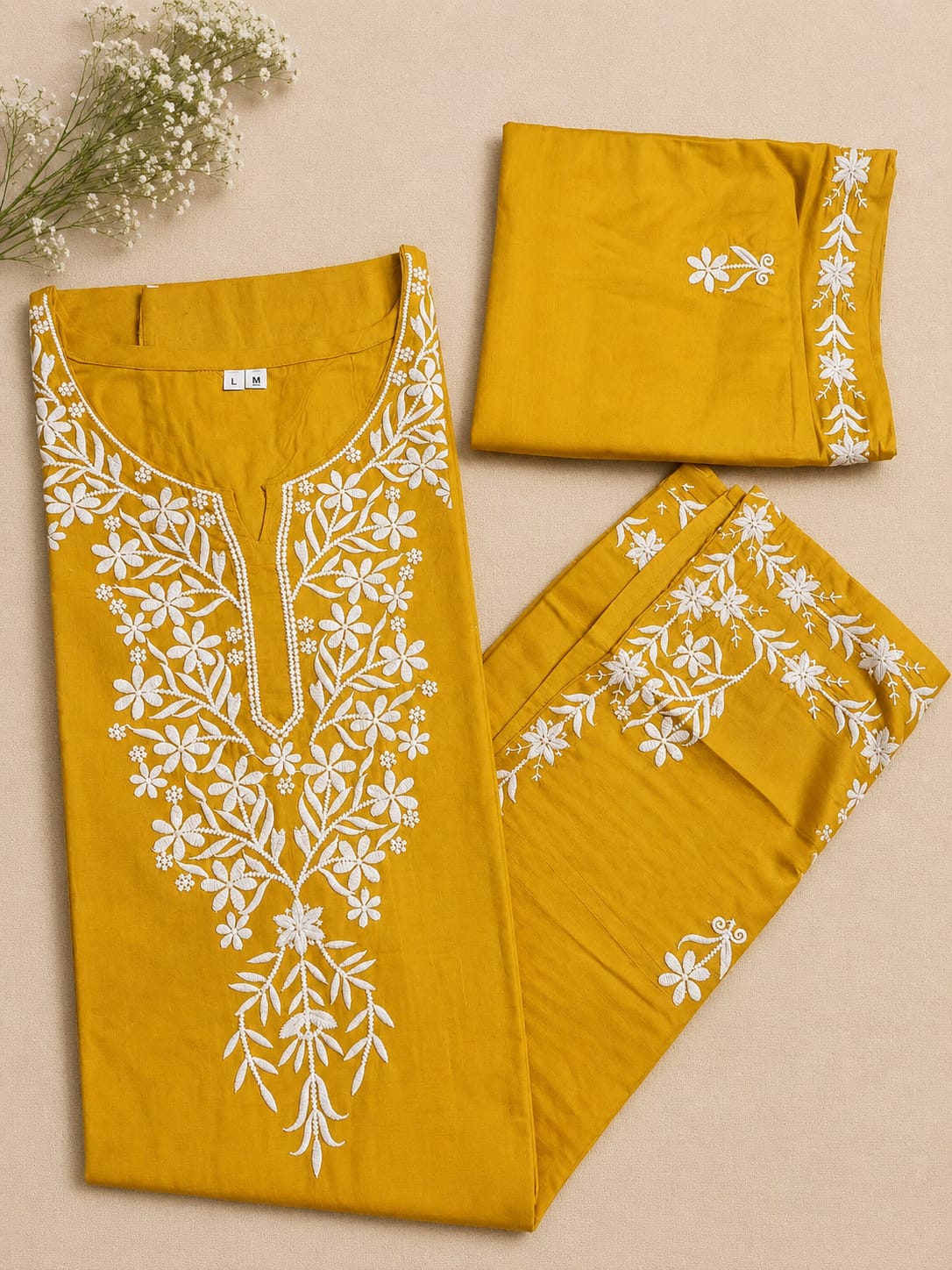 Premium Chikankari Rayon Kurta Palazzo Set