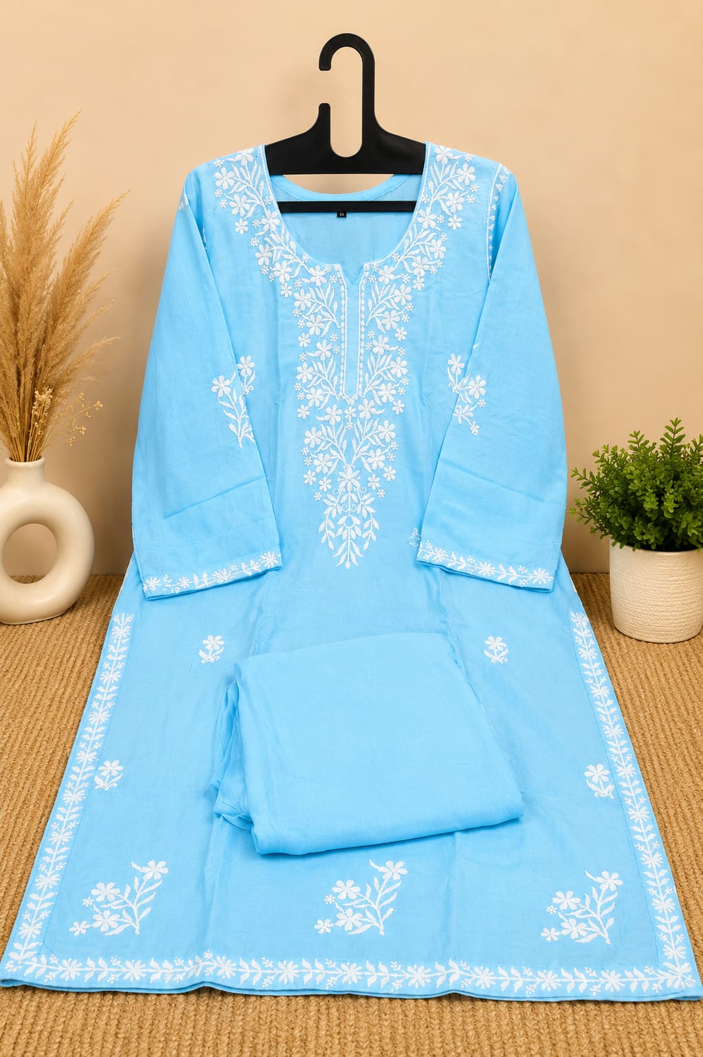 Premium Chikankari Rayon Kurta Palazzo Set