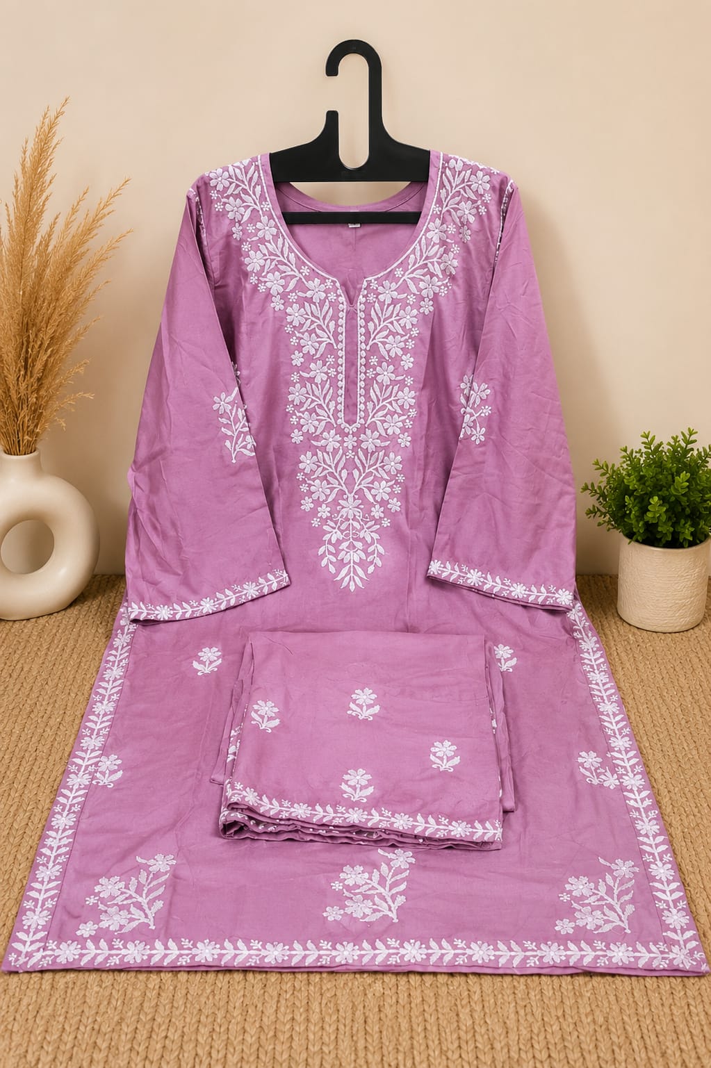 Premium Chikankari Rayon Kurta Palazzo Set