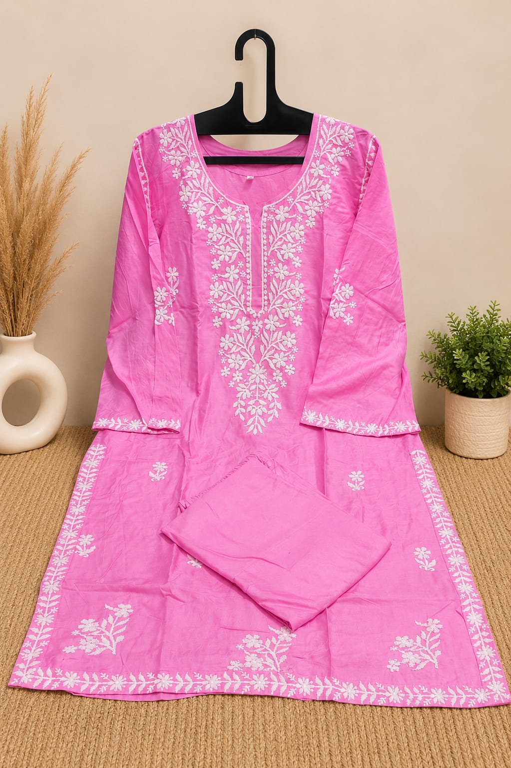 Premium Chikankari Rayon Kurta Palazzo Set
