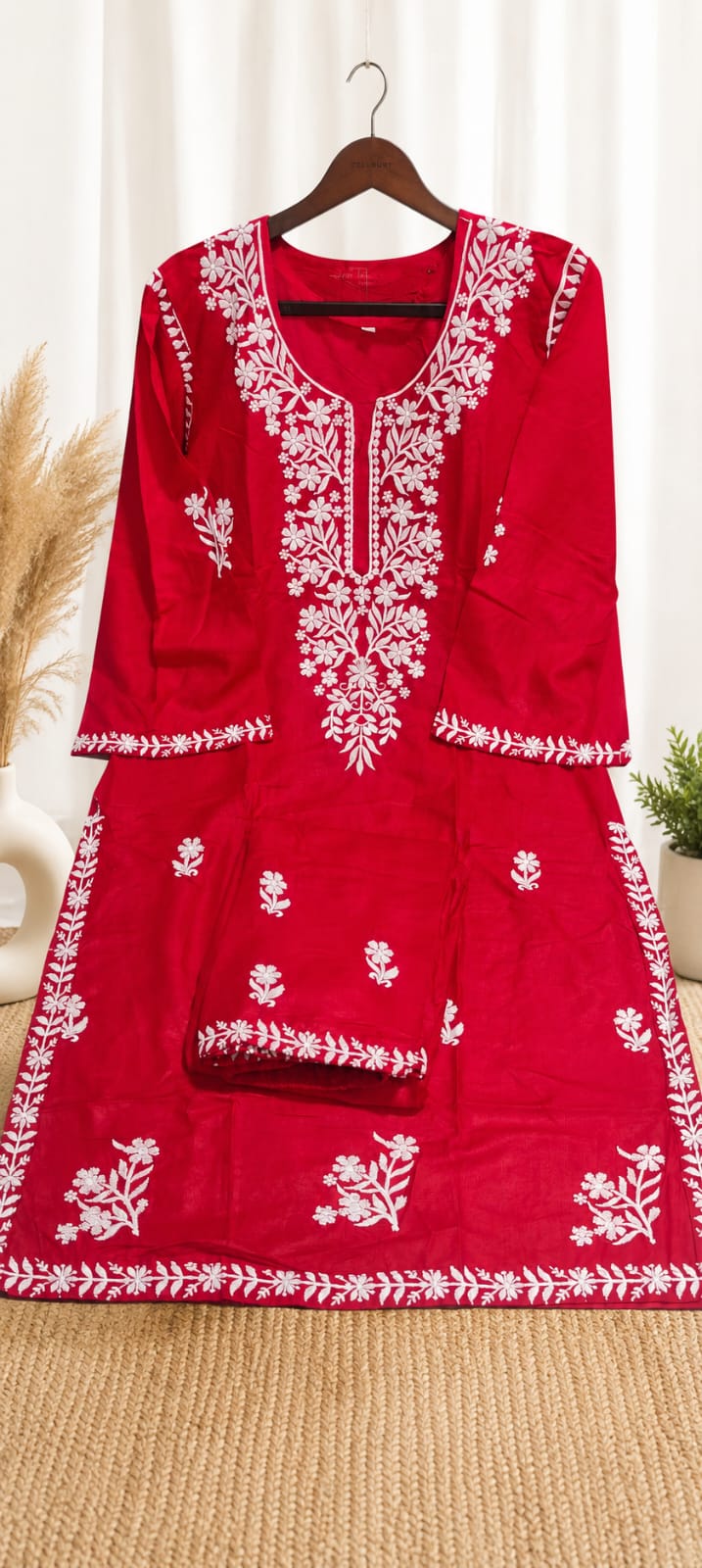 Premium Chikankari Rayon Kurta Palazzo Set