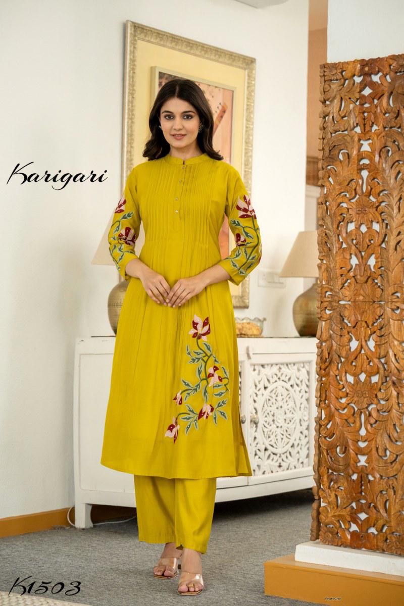 Premium Embroidered Pure Cotton Pleated Kurta Pant Set