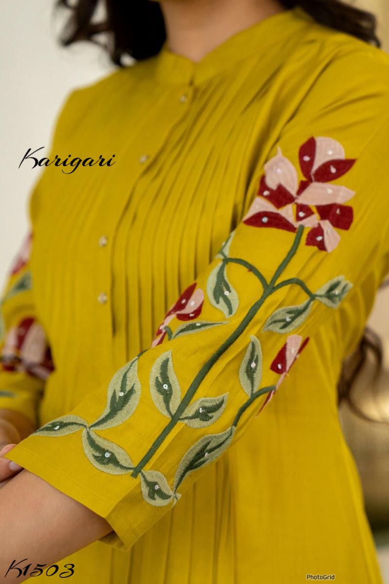Premium Embroidered Pure Cotton Pleated Kurta Pant Set