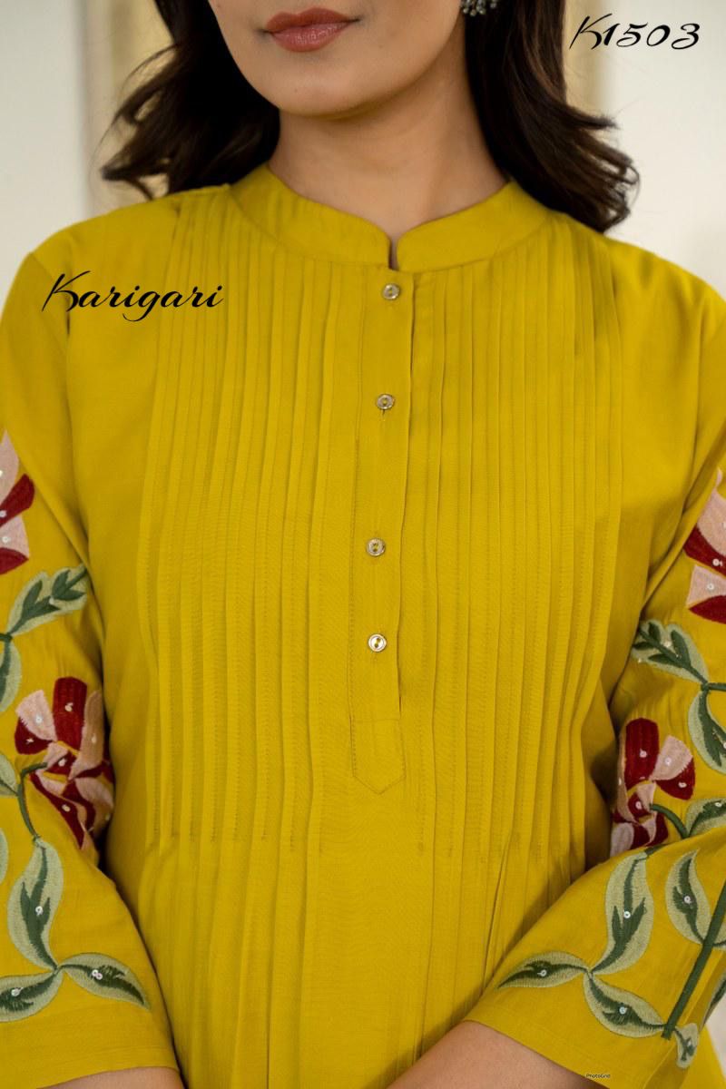 Premium Embroidered Pure Cotton Pleated Kurta Pant Set