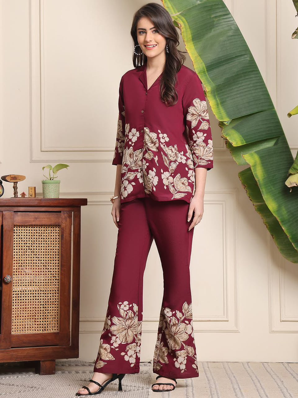 Premium Printed Cotton Bell Bottom Co-Ord Set