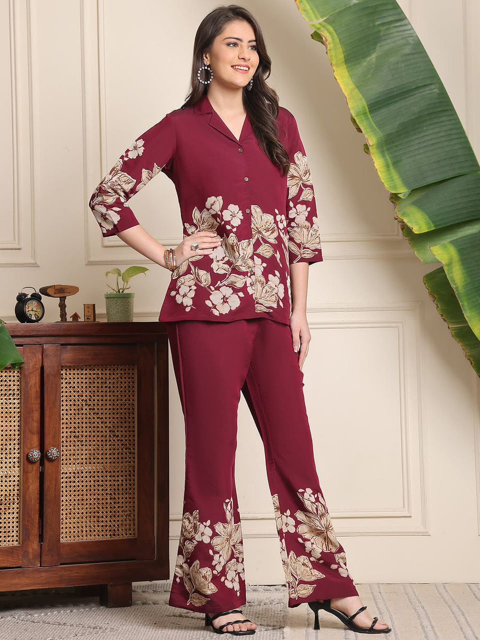 Premium Printed Cotton Bell Bottom Co-Ord Set