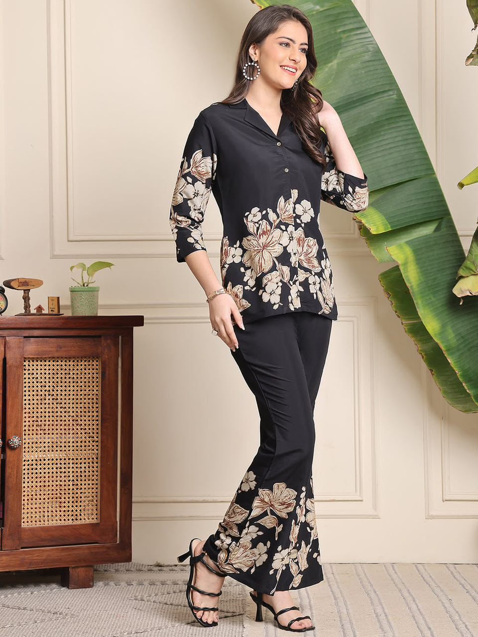 Premium Printed Cotton Bell Bottom Co-Ord Set