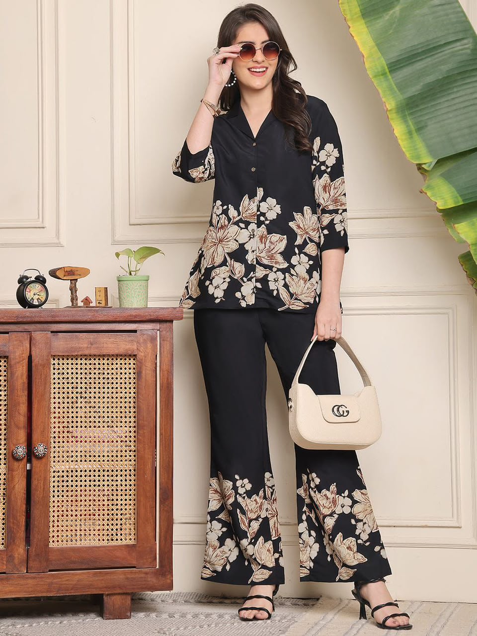 Premium Printed Cotton Bell Bottom Co-Ord Set