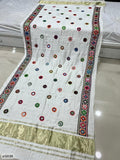 Semi Gajji Mirror Work Dupatta with Decorative Border