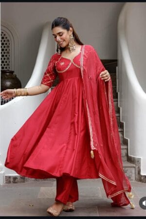 Festive Elegance: Heavy Embroidery Cotton Mal 3PC Set
