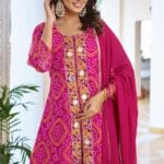 Heavy Embroidered Cotton Co-ord Set - Pink