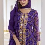 Heavy Embroidered Cotton Co-ord Set - Dark Blue
